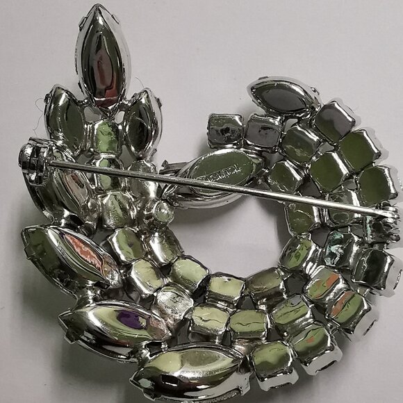 Vintage Continental Signed Rhinestone Brooch - Picture 7 of 11